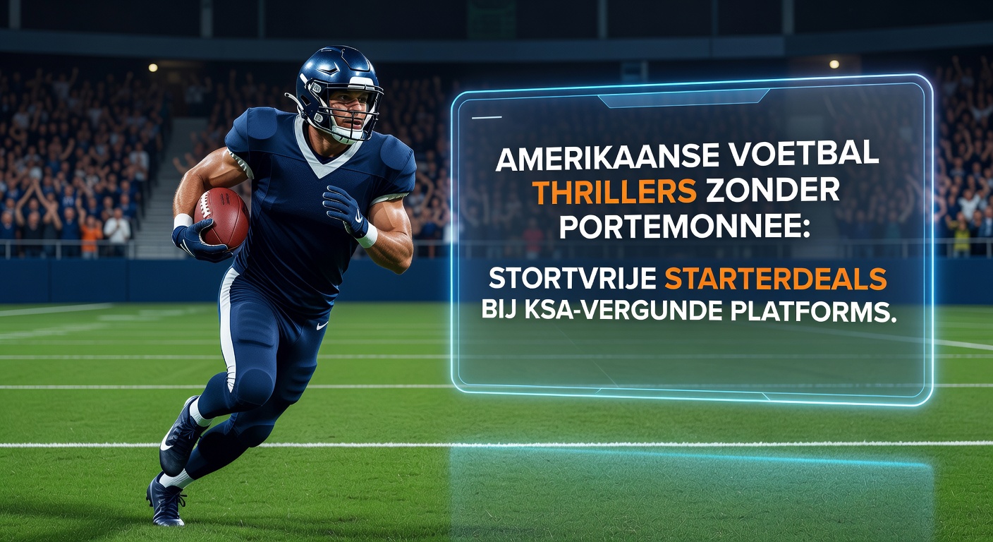 NFL quarterback gooiend naar een receiver in een vol stadion, symboliserend de adrenaline van stortvrije weddenschappen op Amerikaanse voetbal