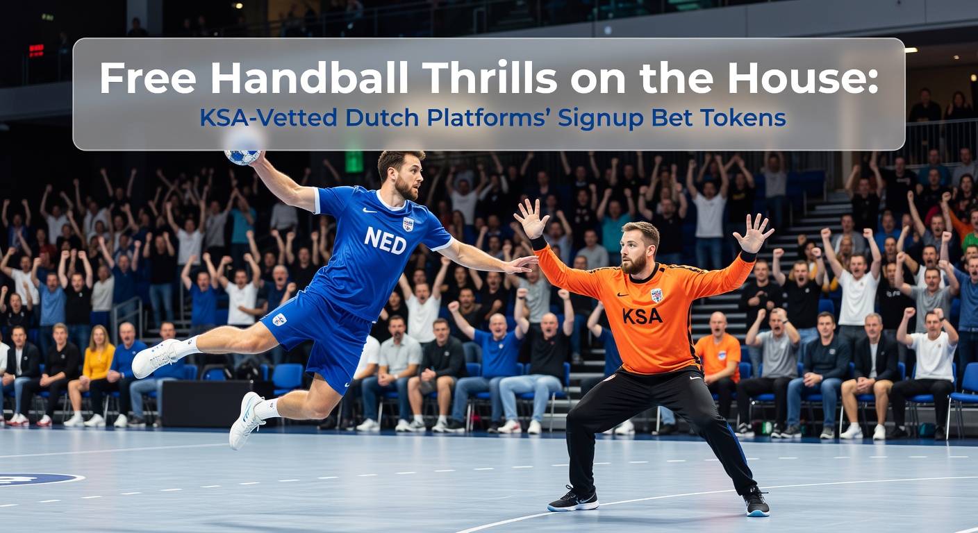 Handbalspelers in actie tijdens een spannende wedstrijd, met focus op een throw-in moment op een Nederlands platform