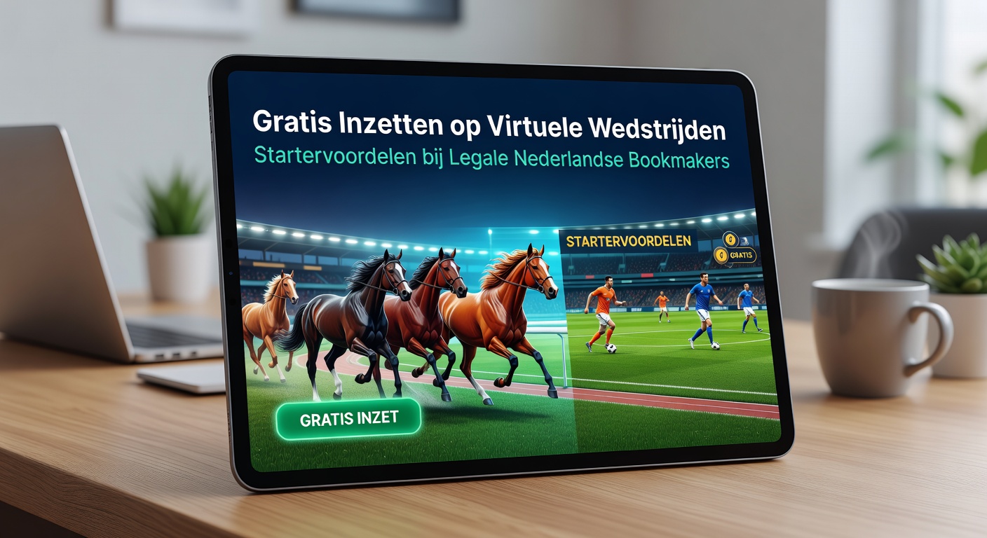 Vergelijkingstabel van startervoordelen voor virtuele wedstrijden bij Nederlandse bookmakers, met logo's en creditbedragen