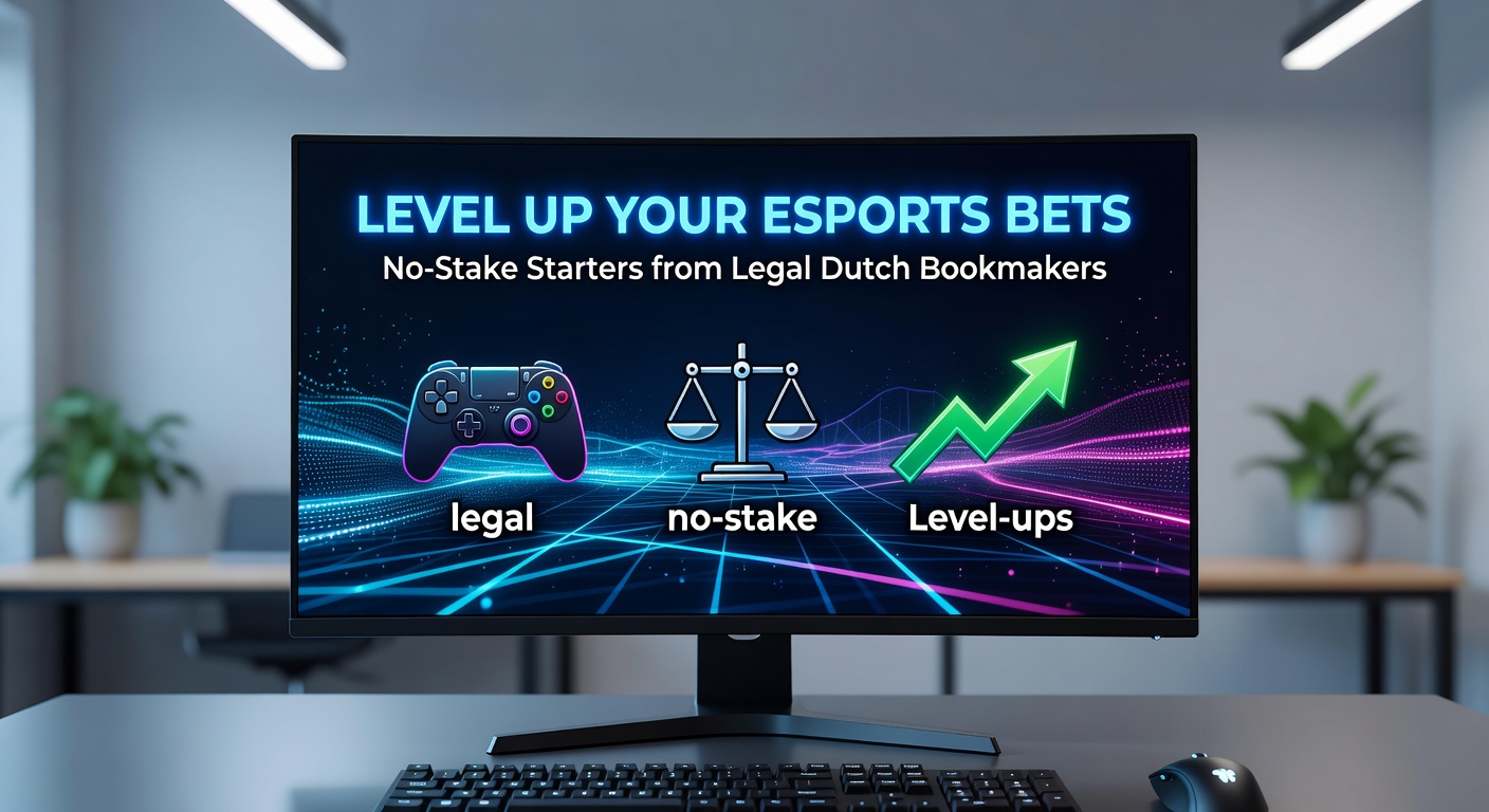 Bookmaker interface met esports odds voor een Valorant match, inclusief promotie banner voor no-stake starters en live statistieken