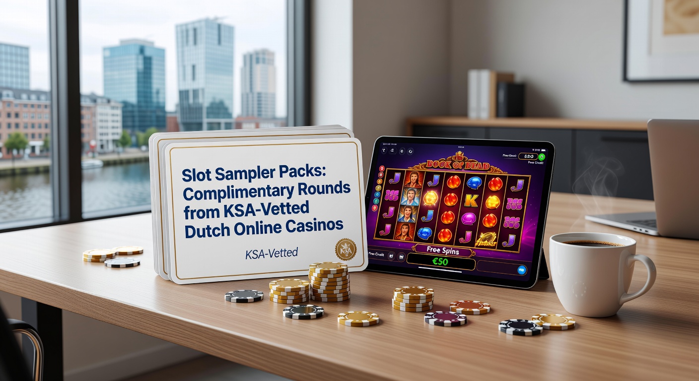 Slot sampler pack promotie met kleurrijke gokkast symbolen en gratis spins iconen op een Nederlands casino platform