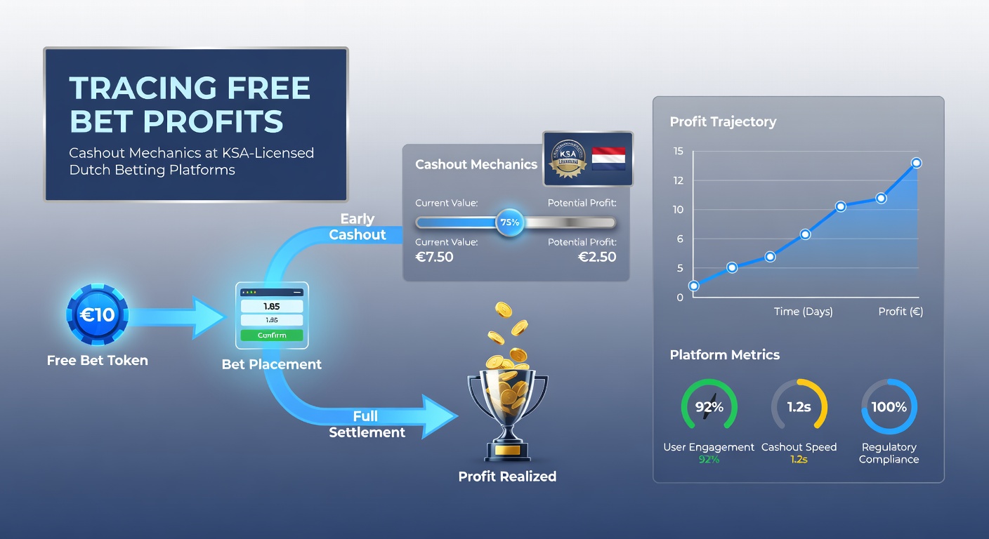 Grafiek met cashout-opties op een Nederlands wedplatform, inclusief free bet-winsten en KSA-logo