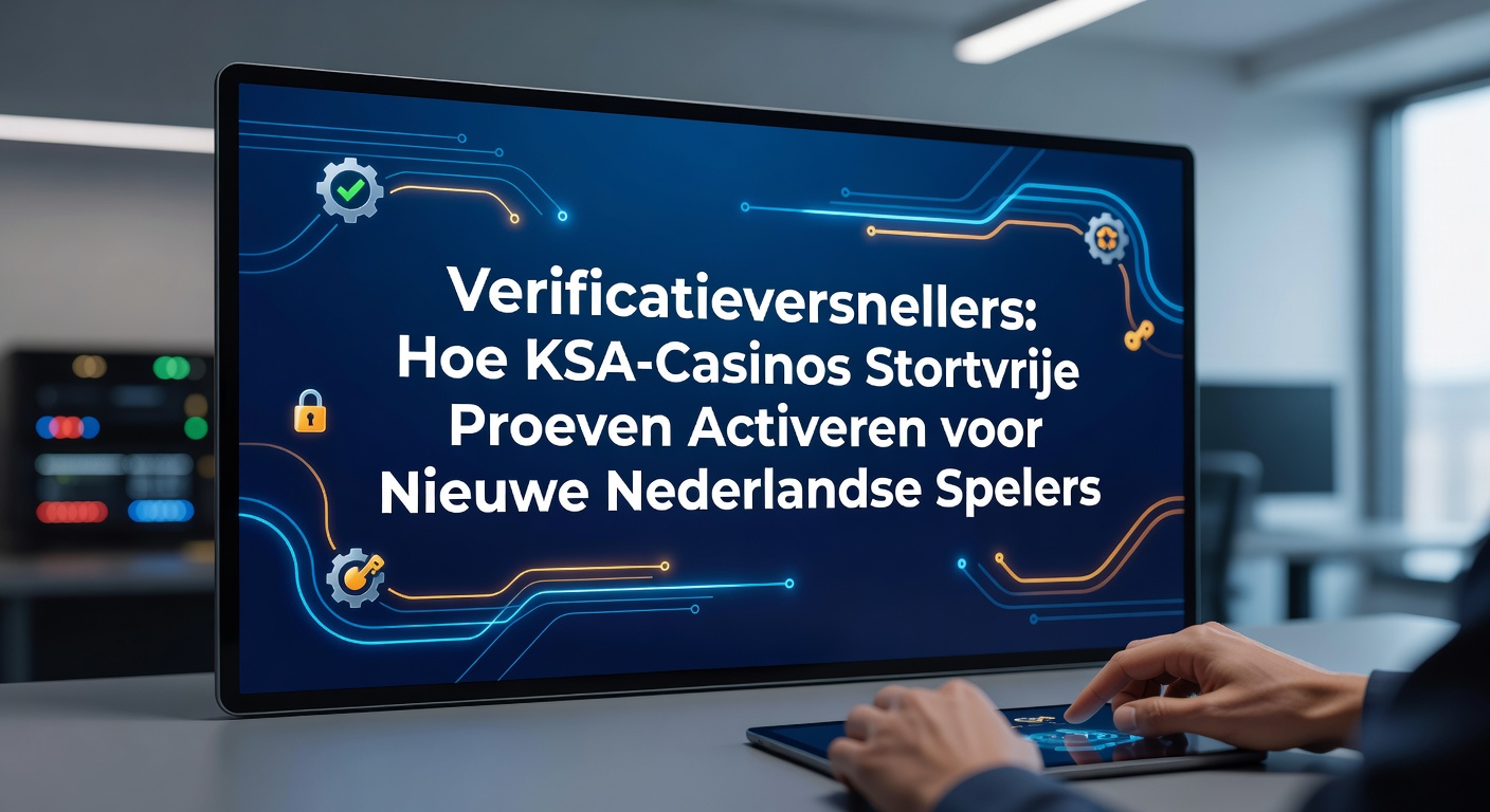 Grafische weergave van een snelle verificatieproces met iDIN en casino-apps op een smartphone, symboliserend directe toegang tot stortvrije proeven bij KSA-gelicenseerde platforms